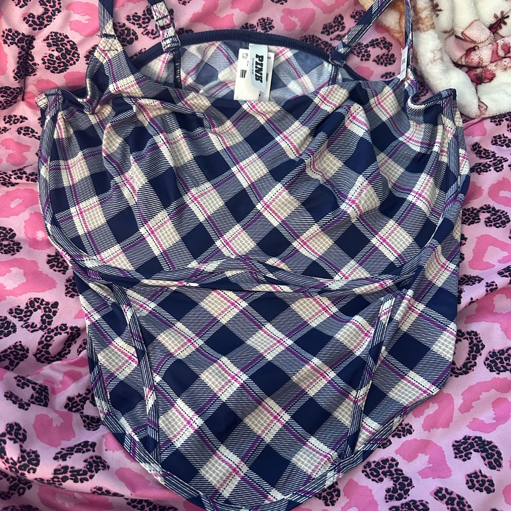 Victoria Secret Pink Plaid Corset Top